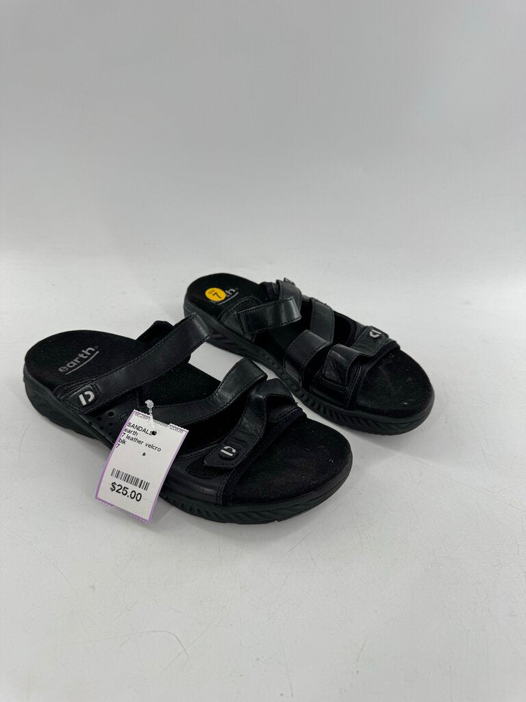 7 leather velcro strap sandal