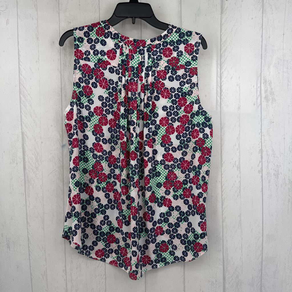 L circles print 1/2 button down tank