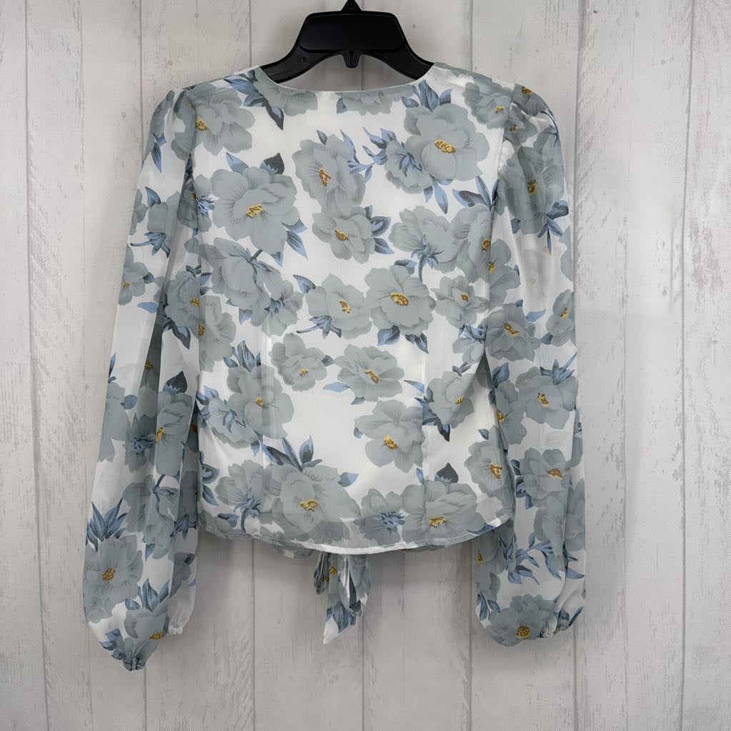 S flo print ruched l/s top
