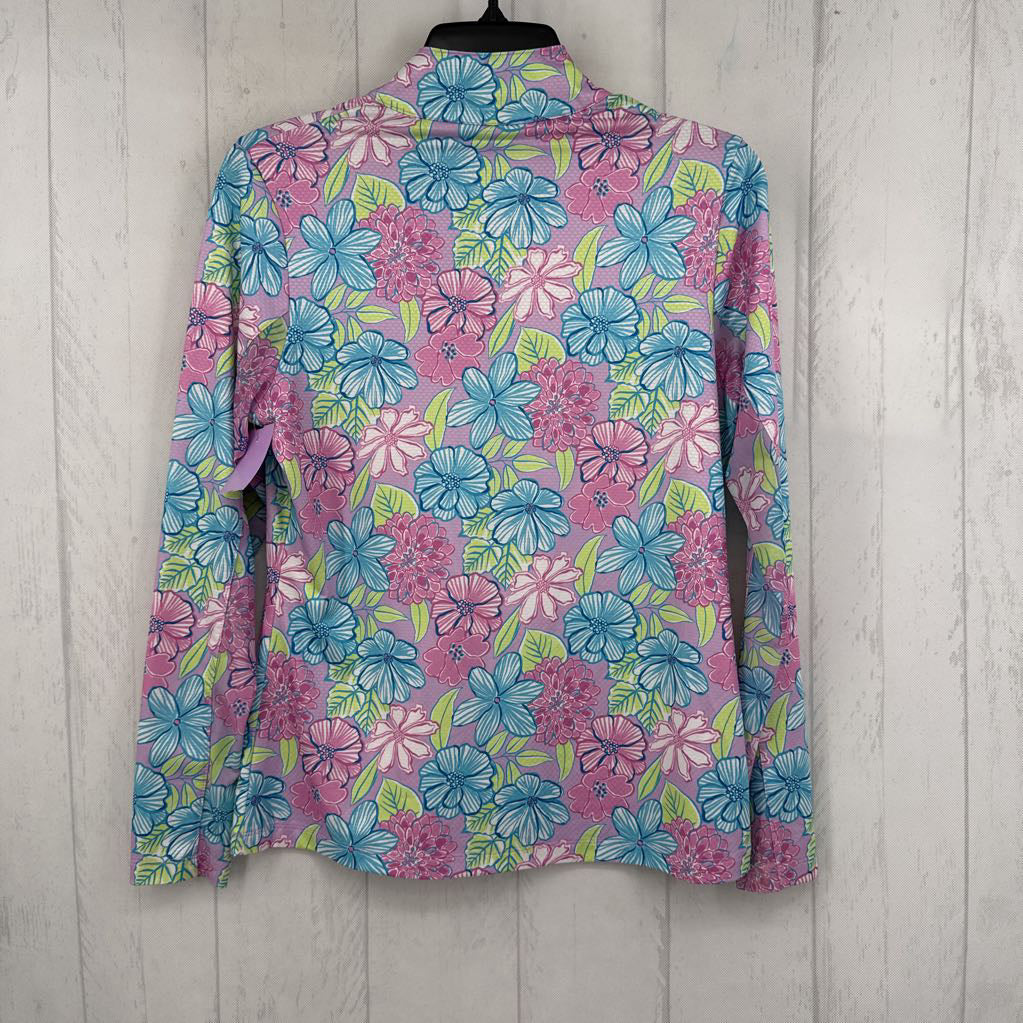XS flo print quarter zip l/s pullover