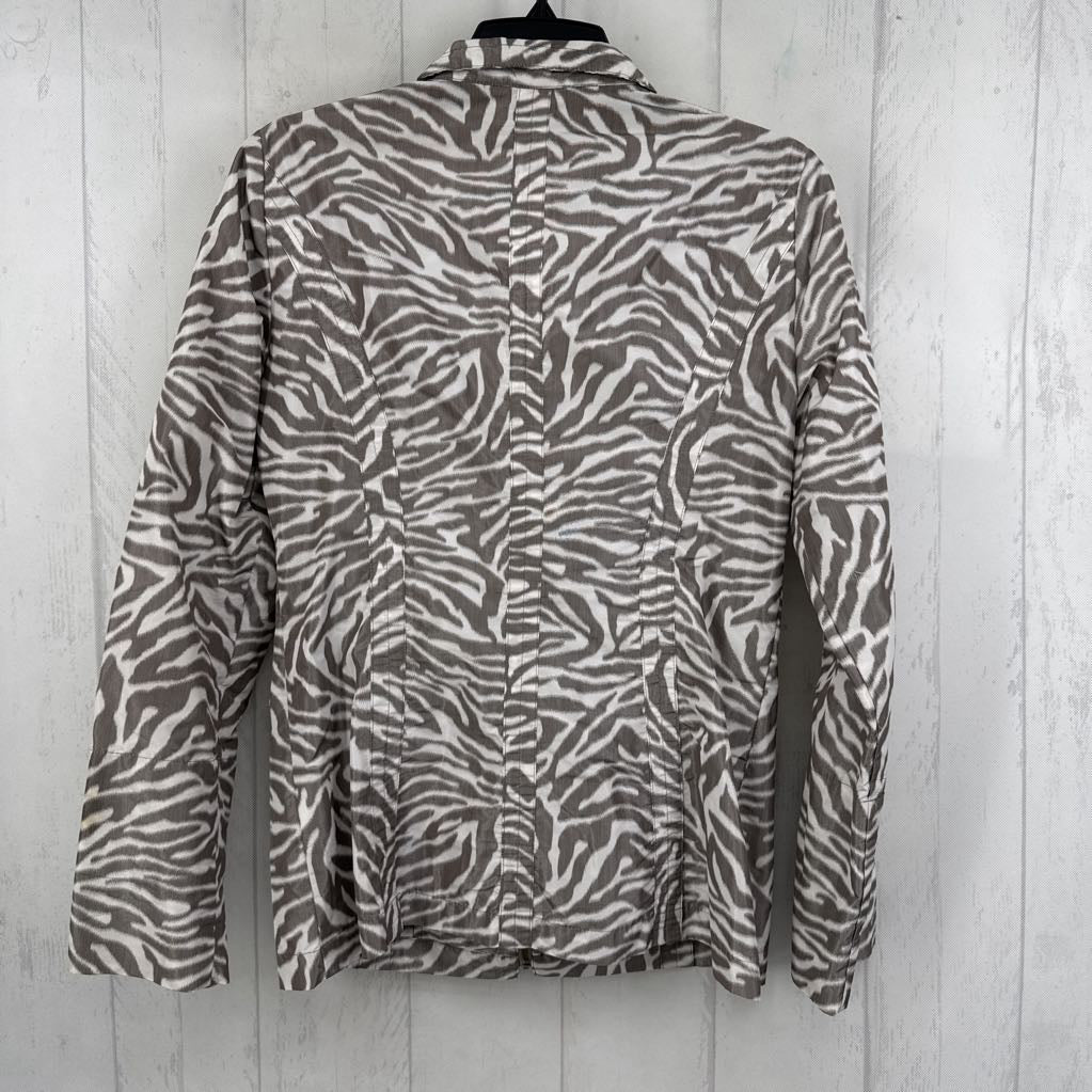 6 animal print zip-up jacket