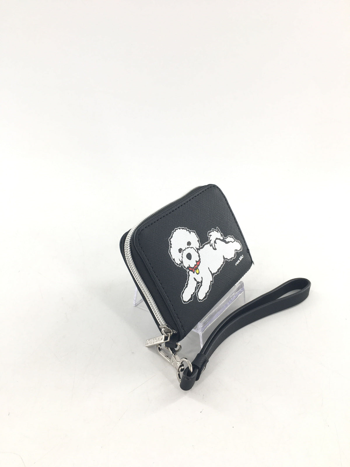 keychain wallet w/ white dog