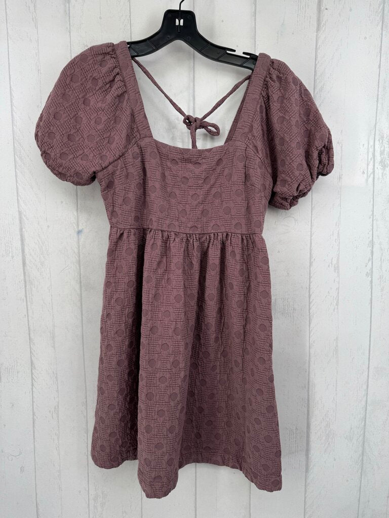 S textured puff slv dress