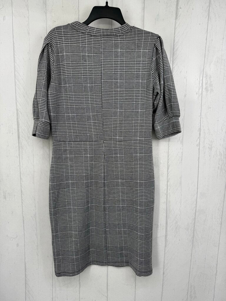 M plaid s/s dress