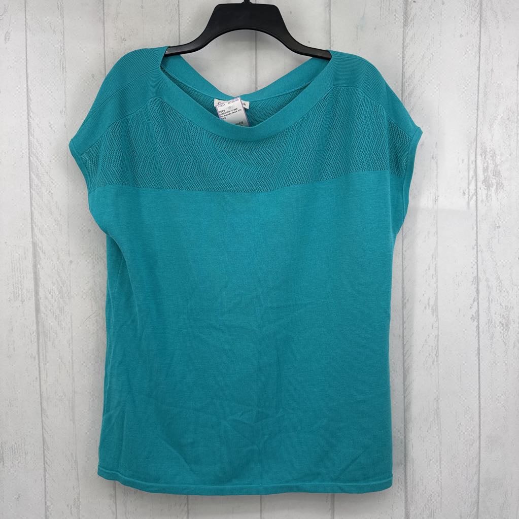 XL bateau neck s/s knit top