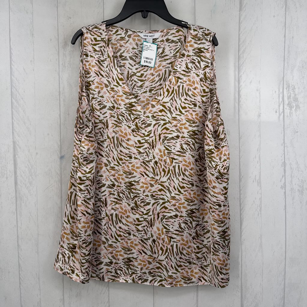XL animal print v-neck tank