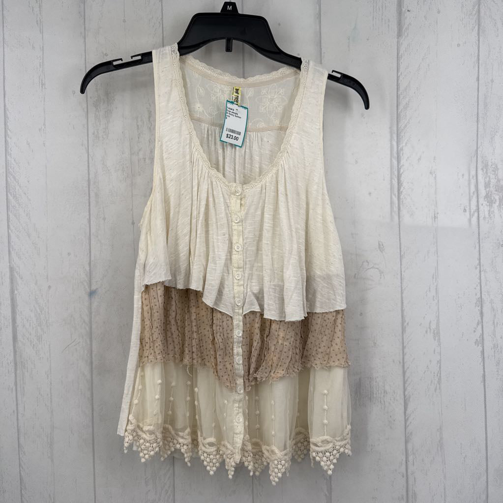 S flowy button down tank