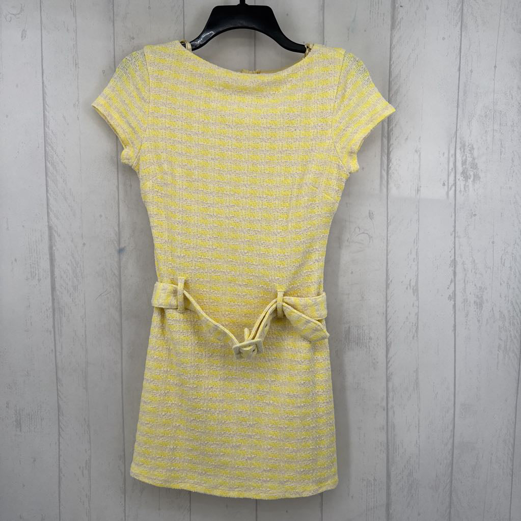 3/4 striped knit belted s/s mini dress