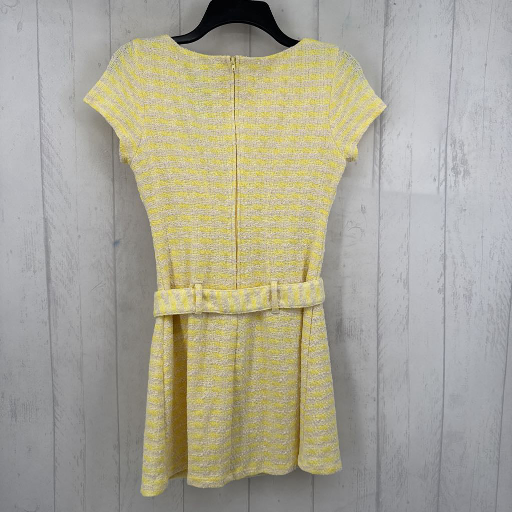 3/4 striped knit belted s/s mini dress
