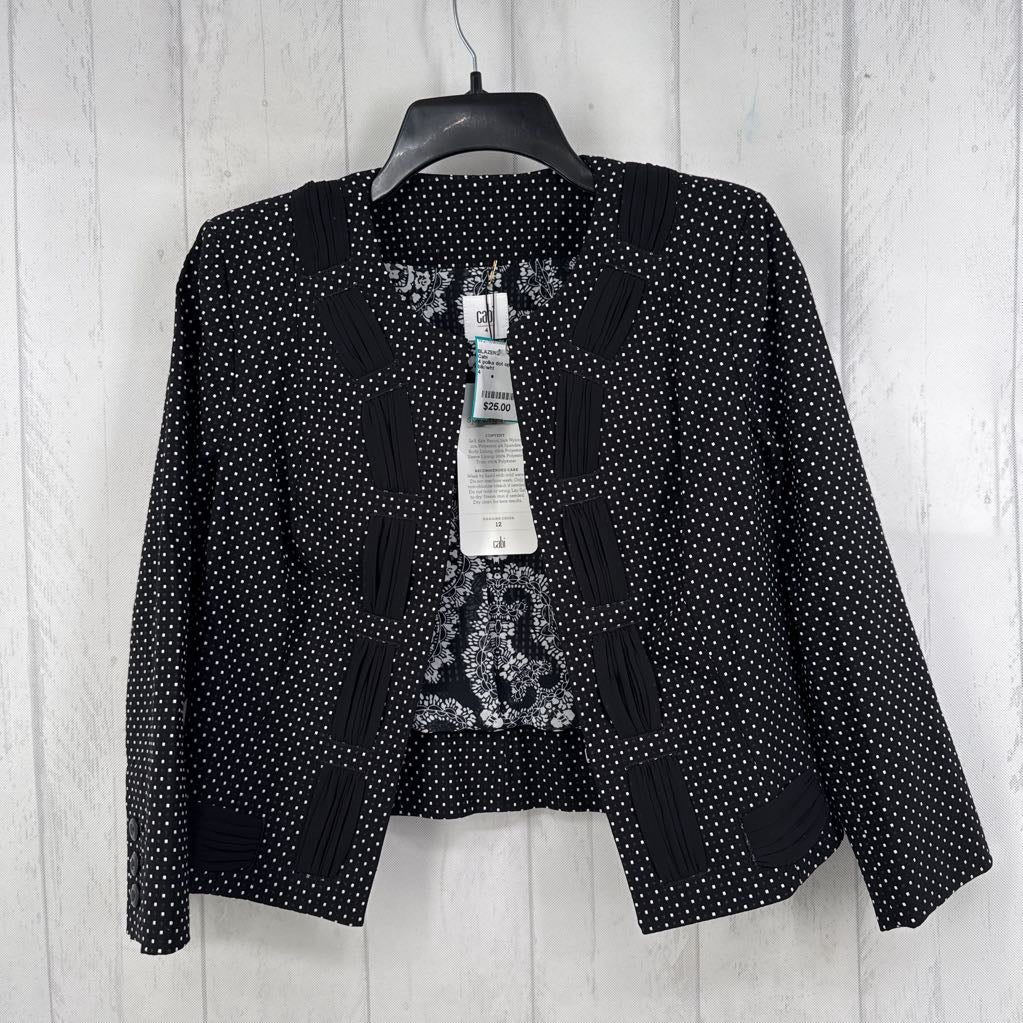 4 polka dot open front blazer