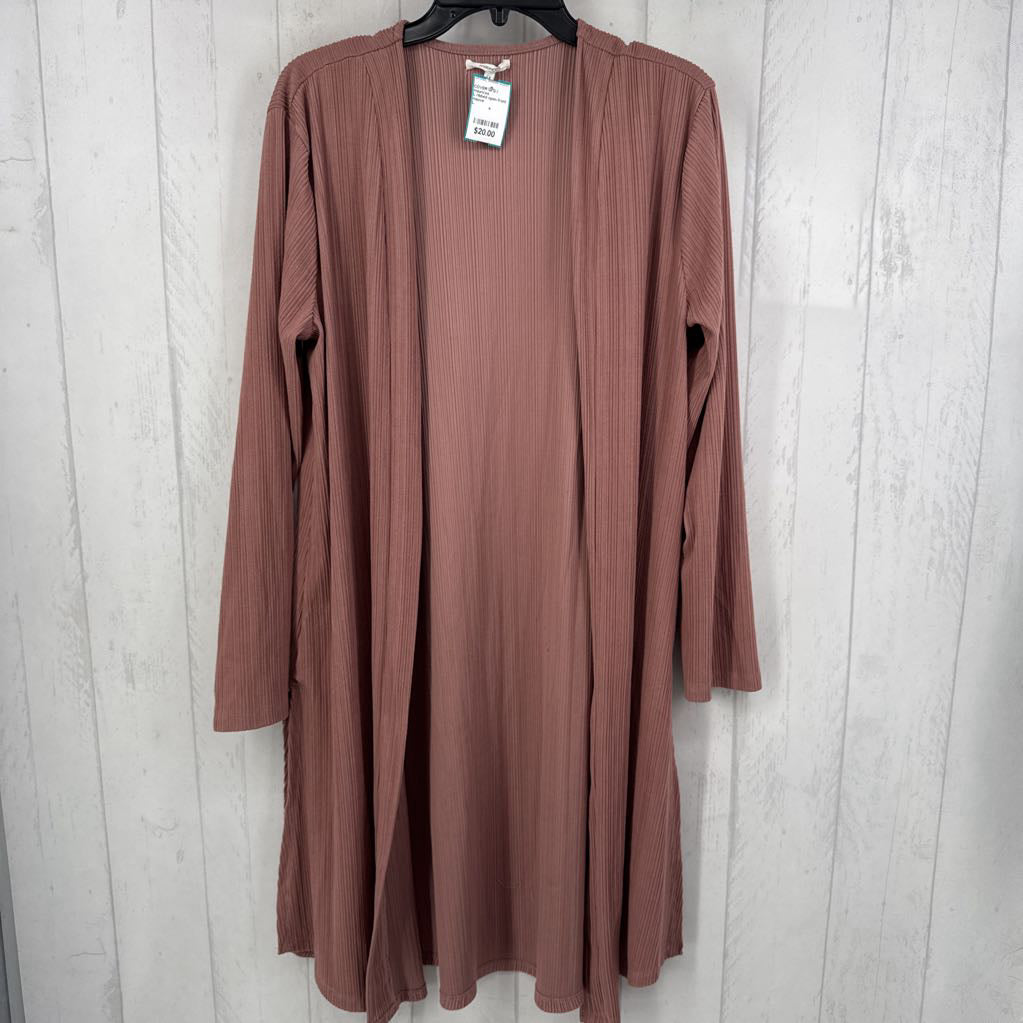 L ribbed open front duster