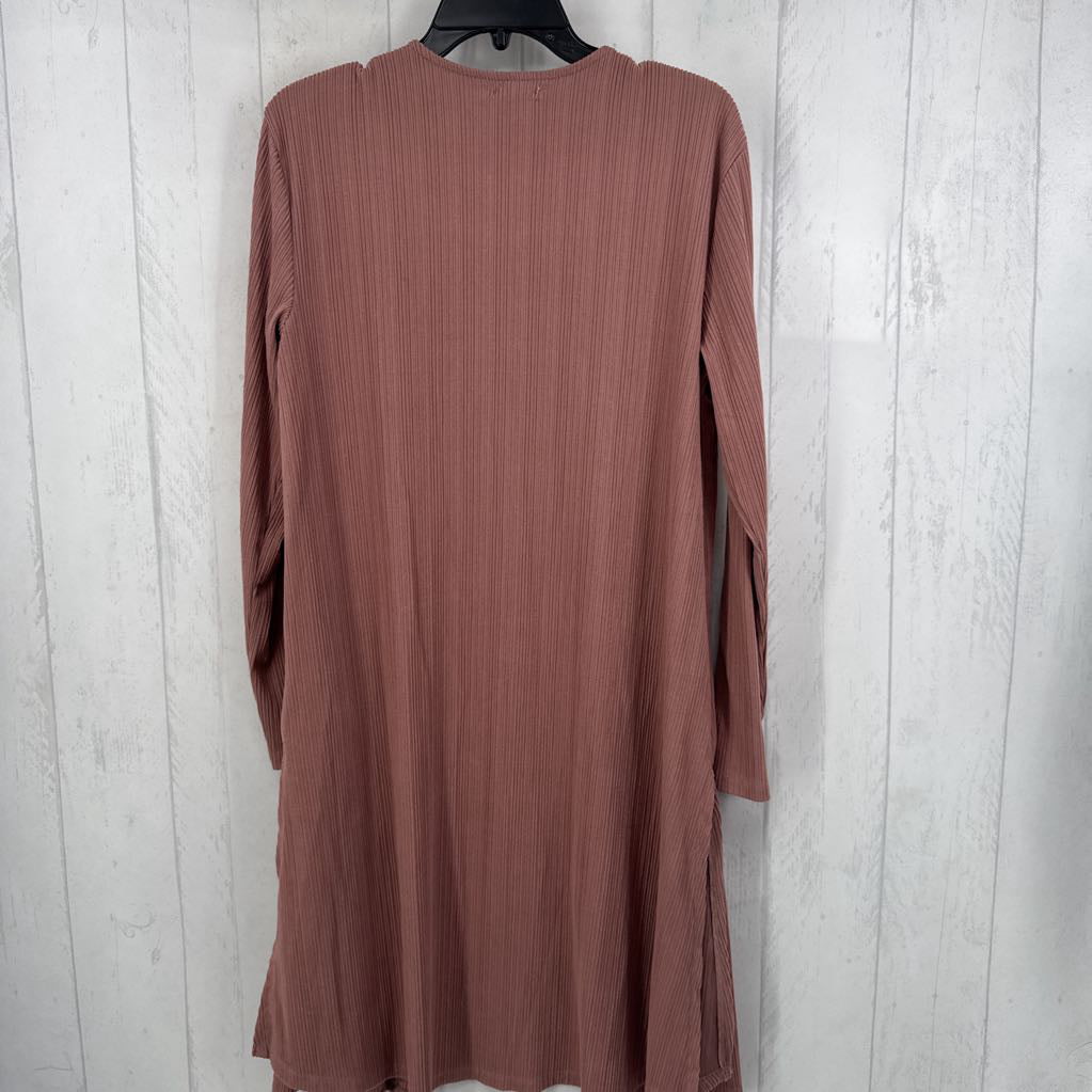 L ribbed open front duster