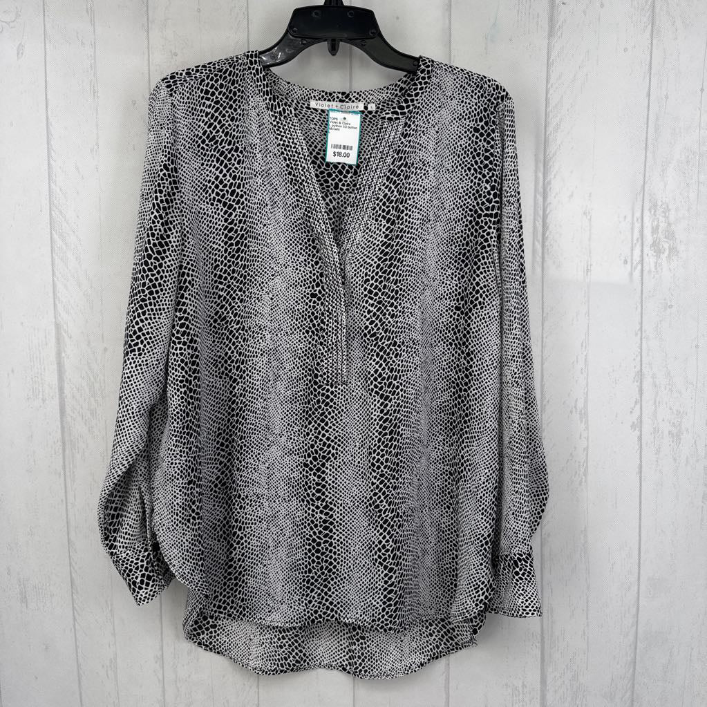 L python 1/2 button down l/s top