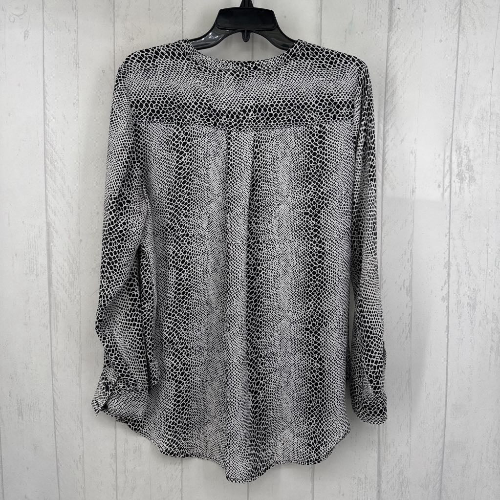 L python 1/2 button down l/s top