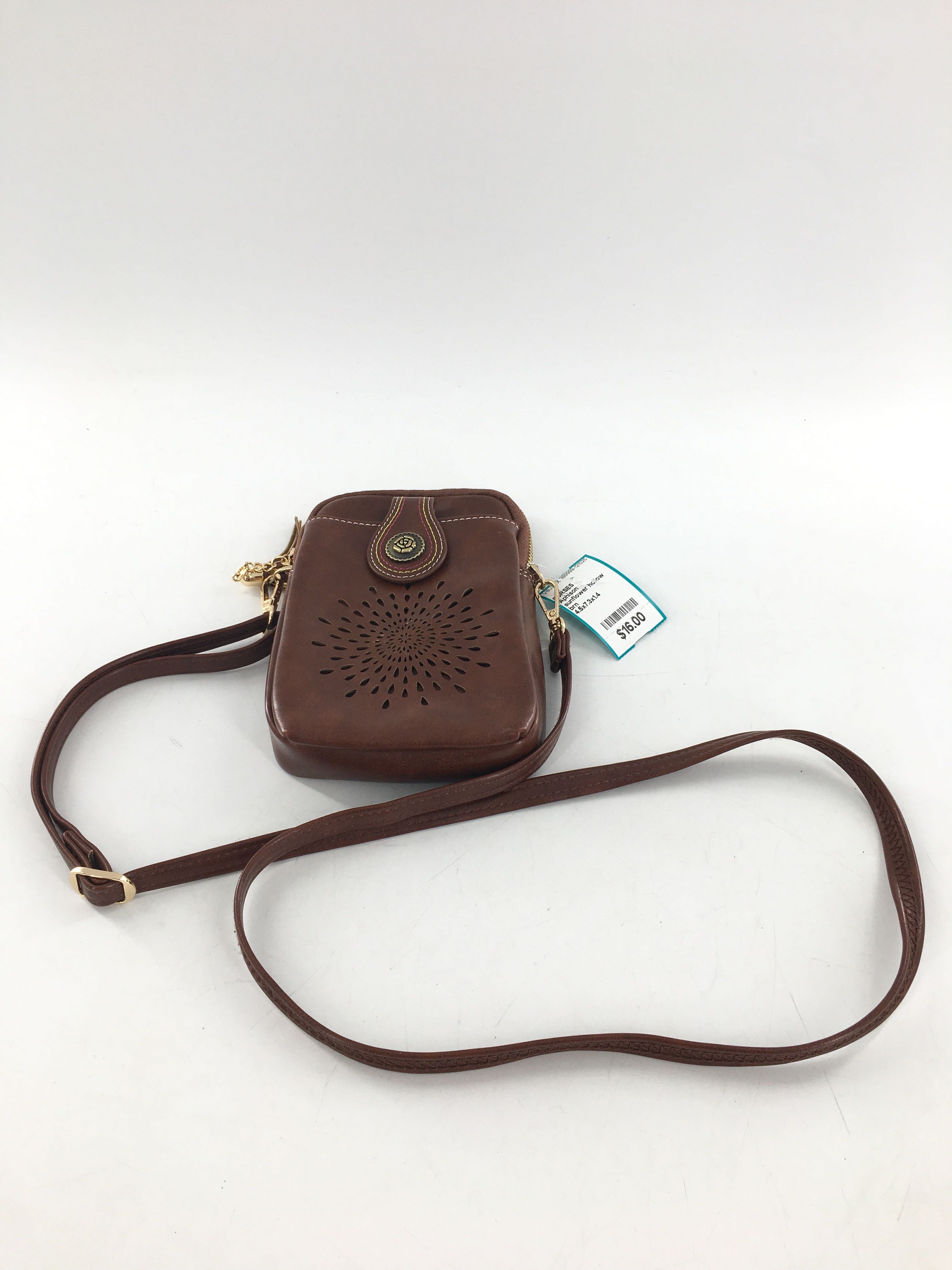 sunflower hollow tassel phone crossbody