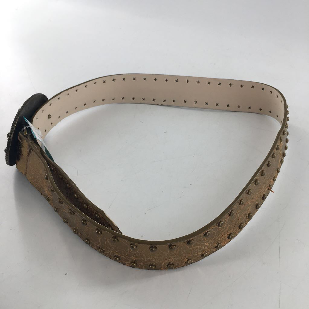 M metallic jeweled buckle belt