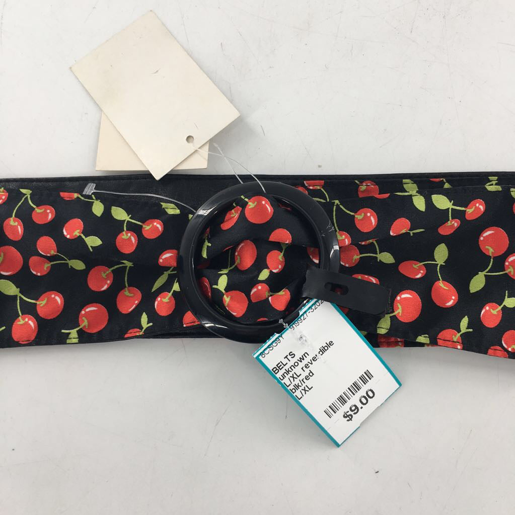 L/XL reverdible belt/cherry print