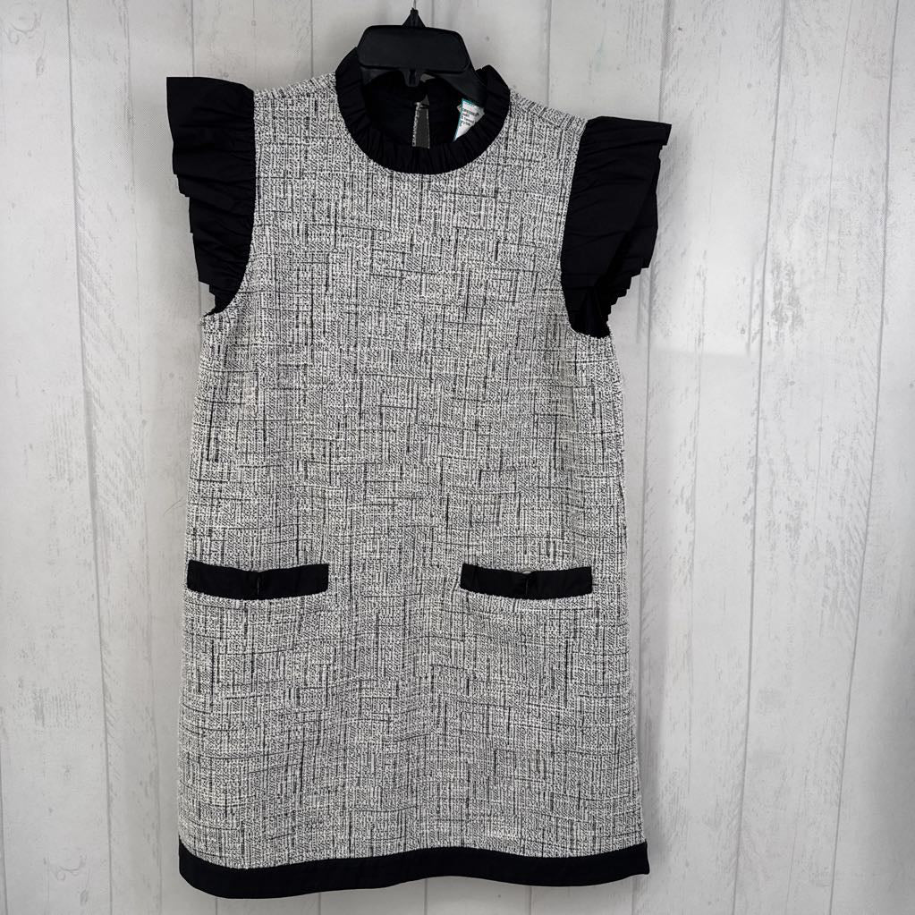 S tweed flutter slv dress