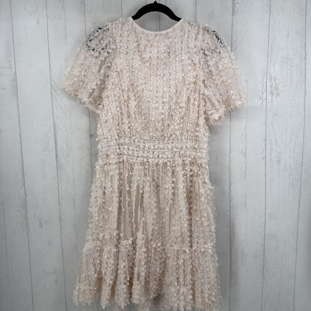 L flower embelished s/s dress