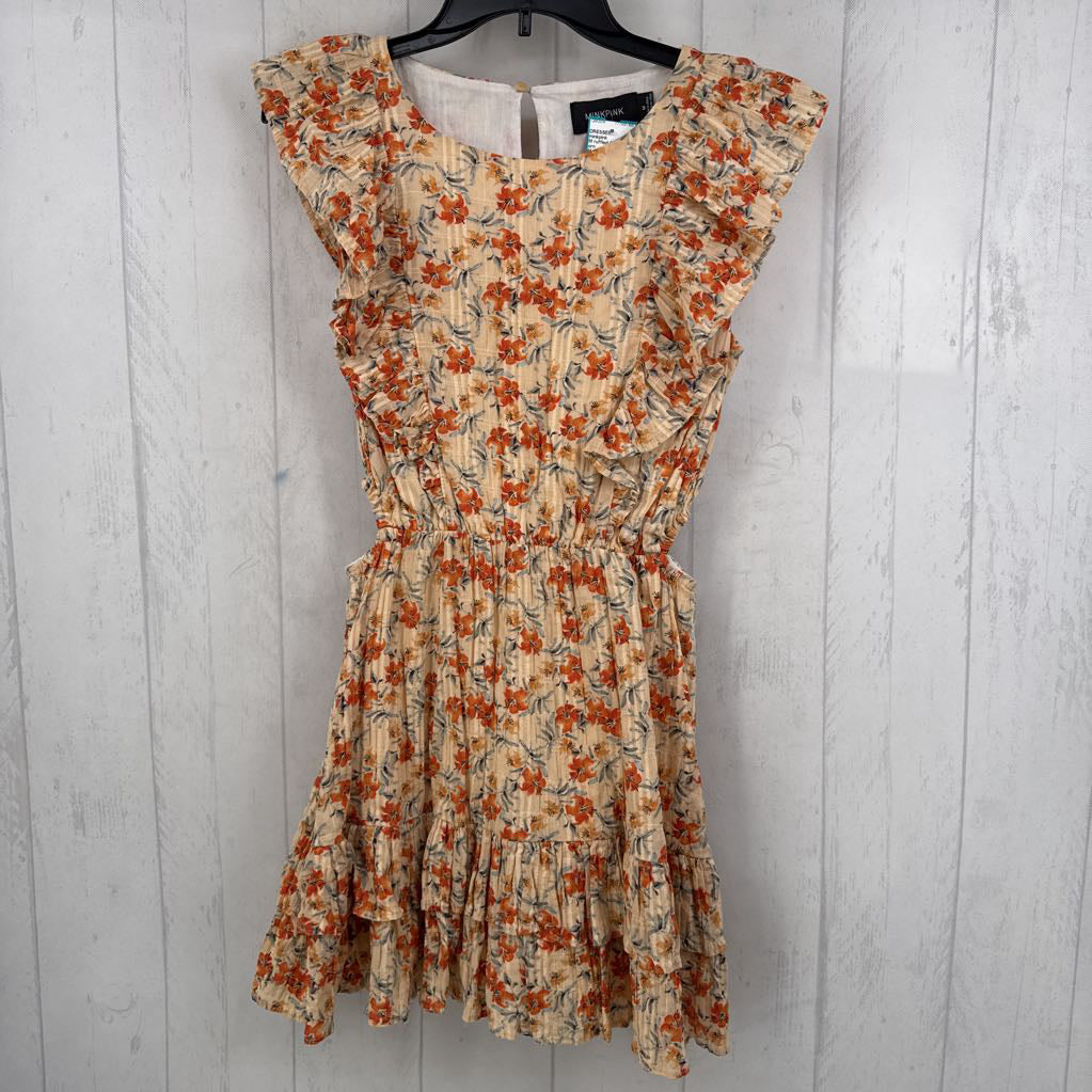 M ruffled flo print slvls dress