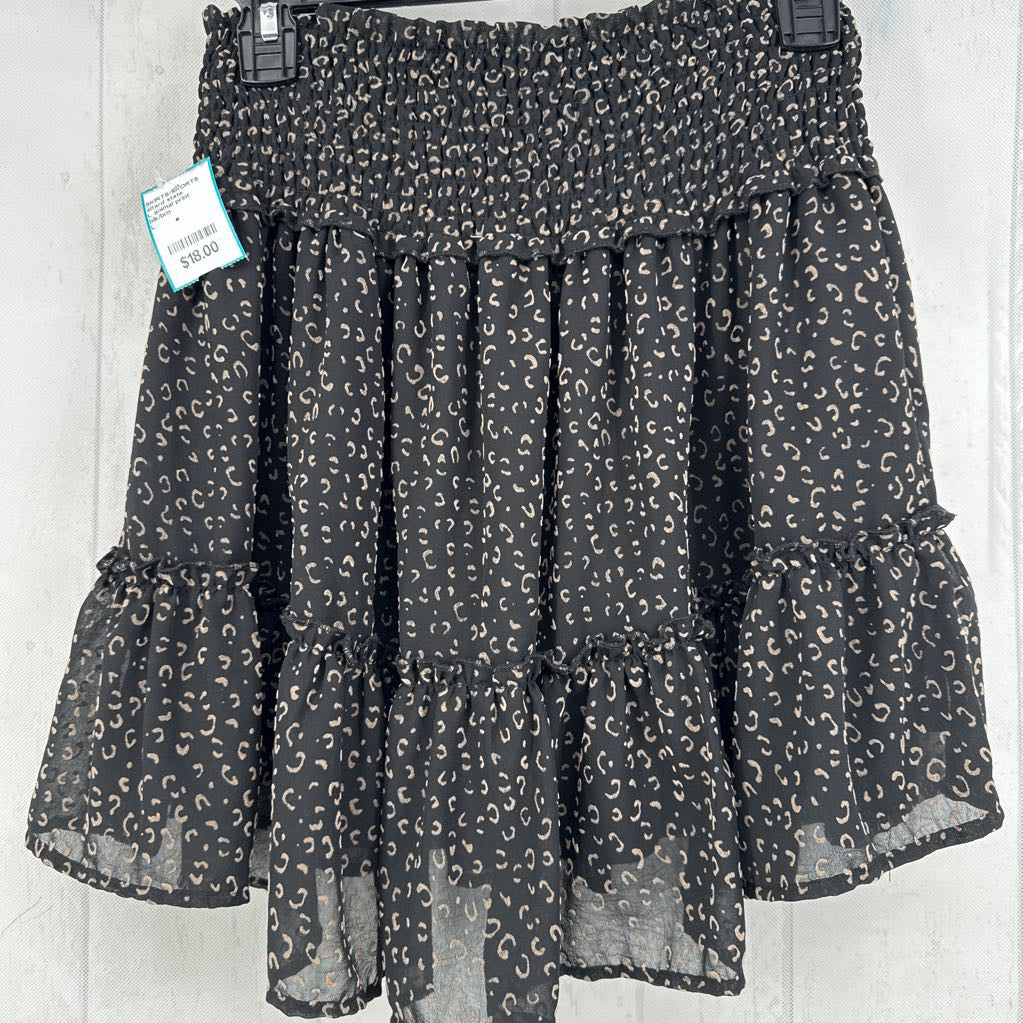 L animal print smocked skirt