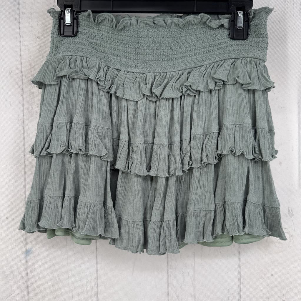 M smocked tiered skirt