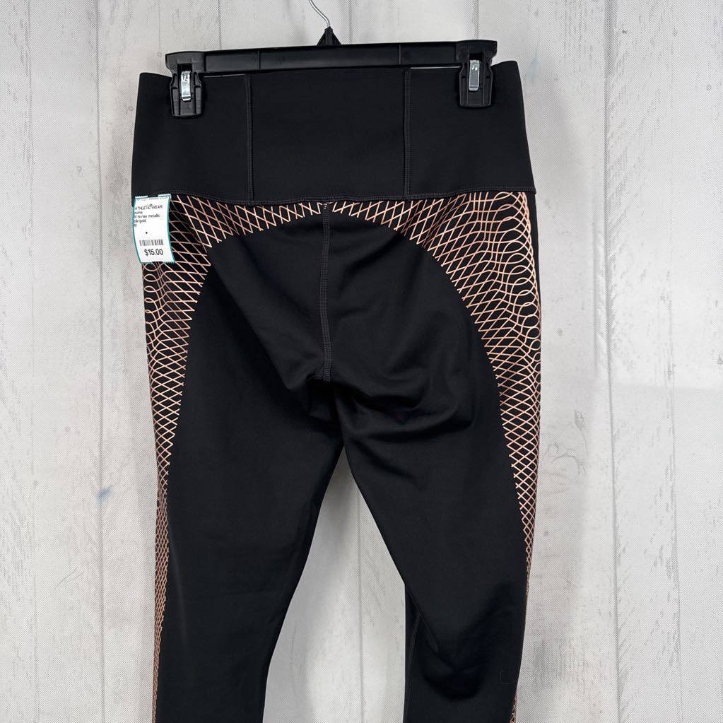 M hi-rise metallic detail leggings
