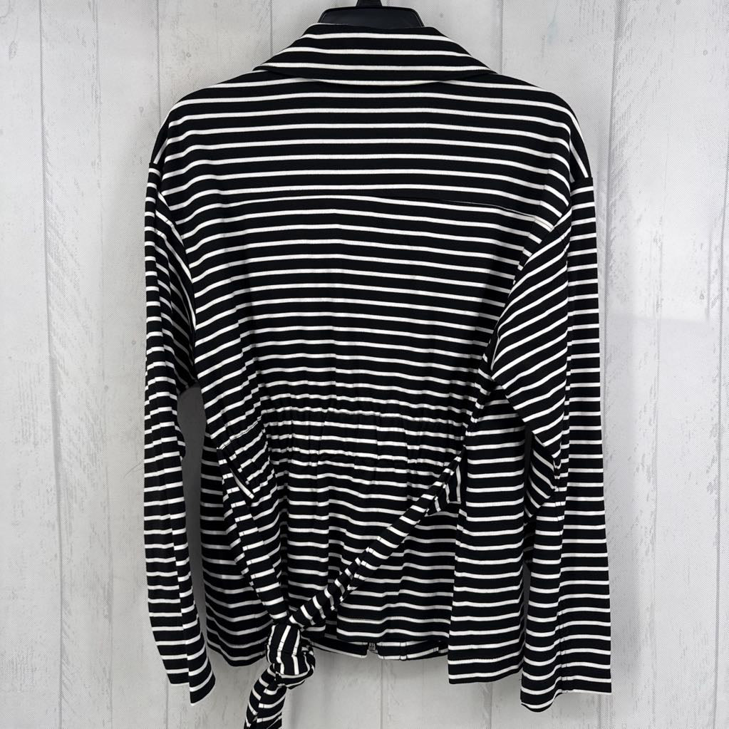 S striped zip front jacket