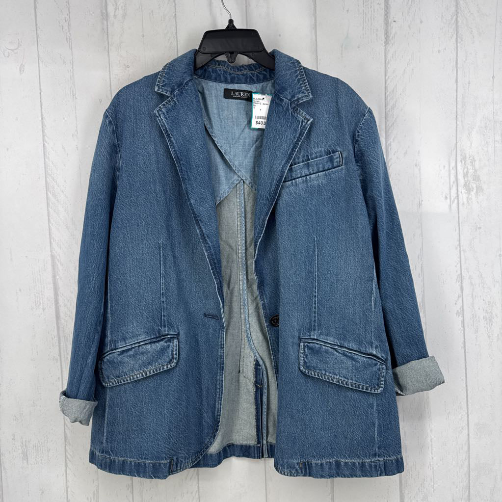 R245 12 denim blazer