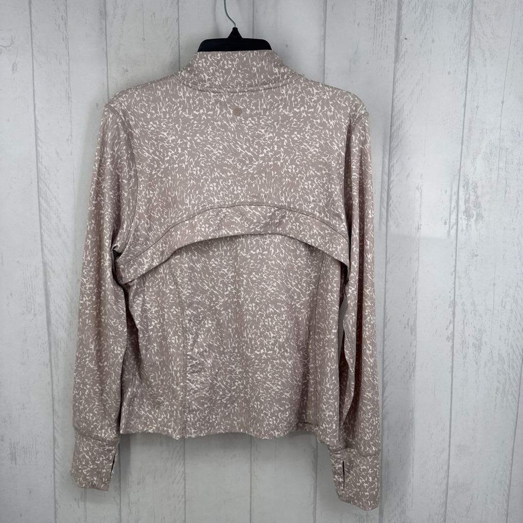 L animal print zip-up jacket