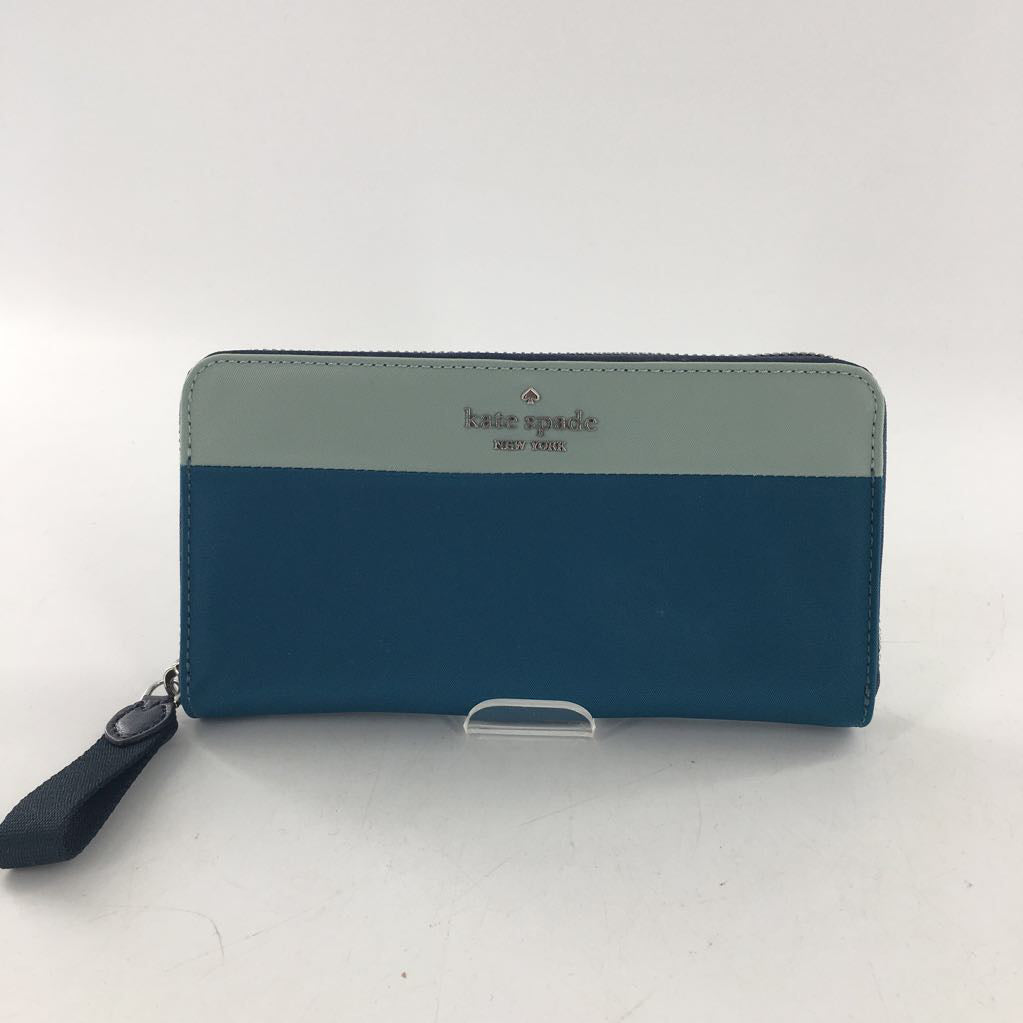 nylon zip around tri color wallet