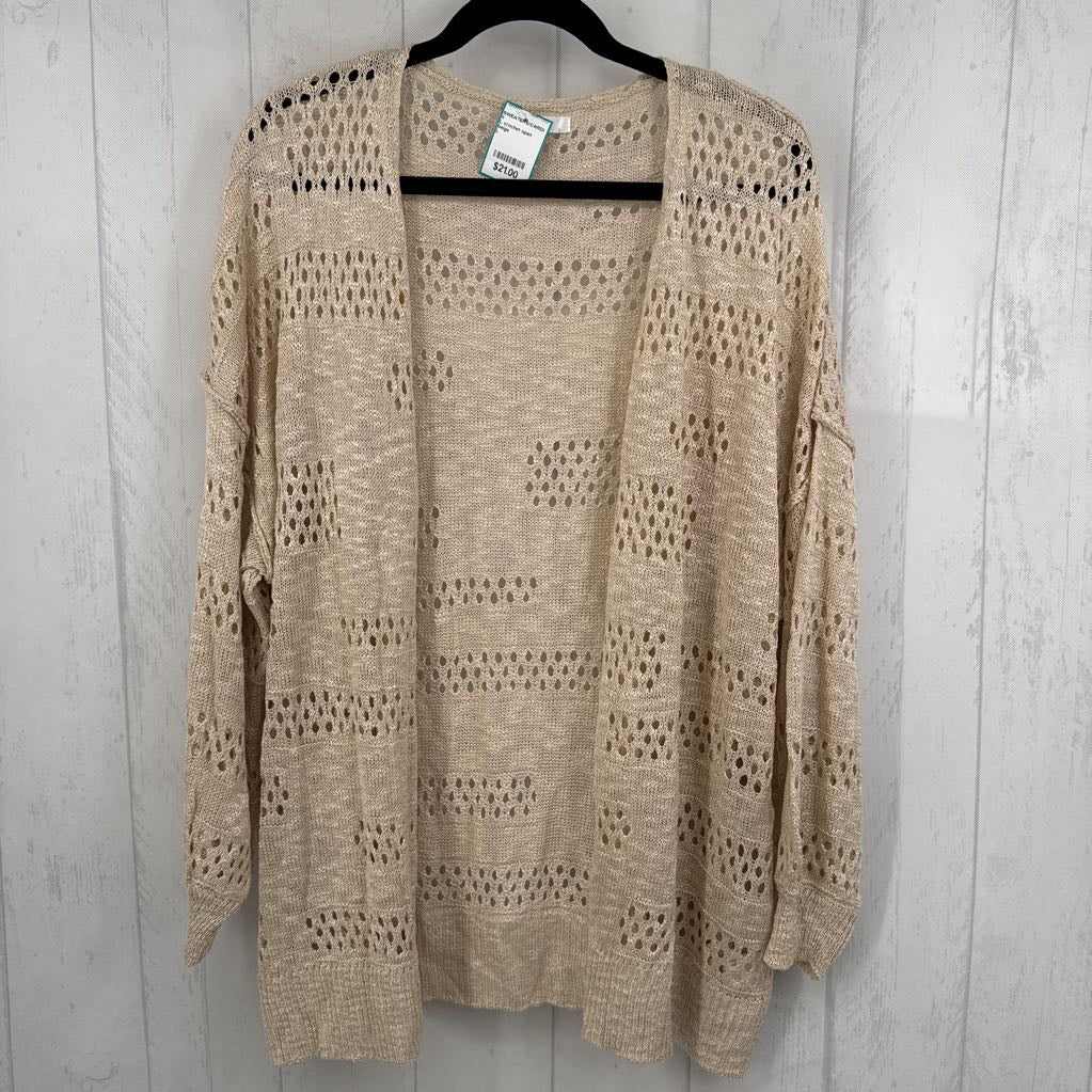 L crochet open front cardi