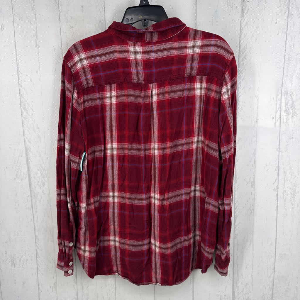 XXL plaid button down l/s top