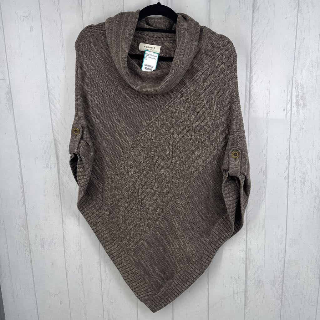 L/XL cowlneck knit poncho