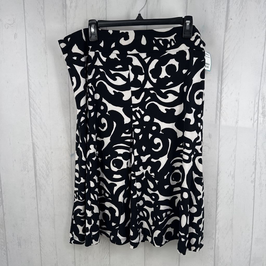 XXL printed pull-on skirt