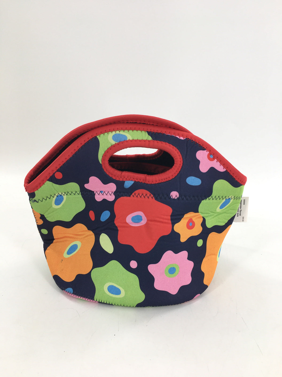 neoprene flower patten lunch tote