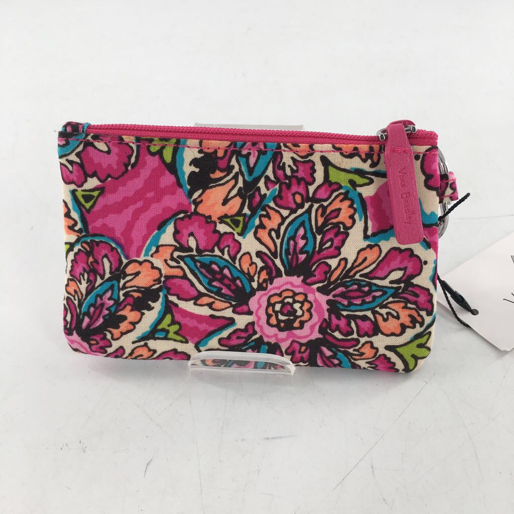 floral zip id case w/ lanyard