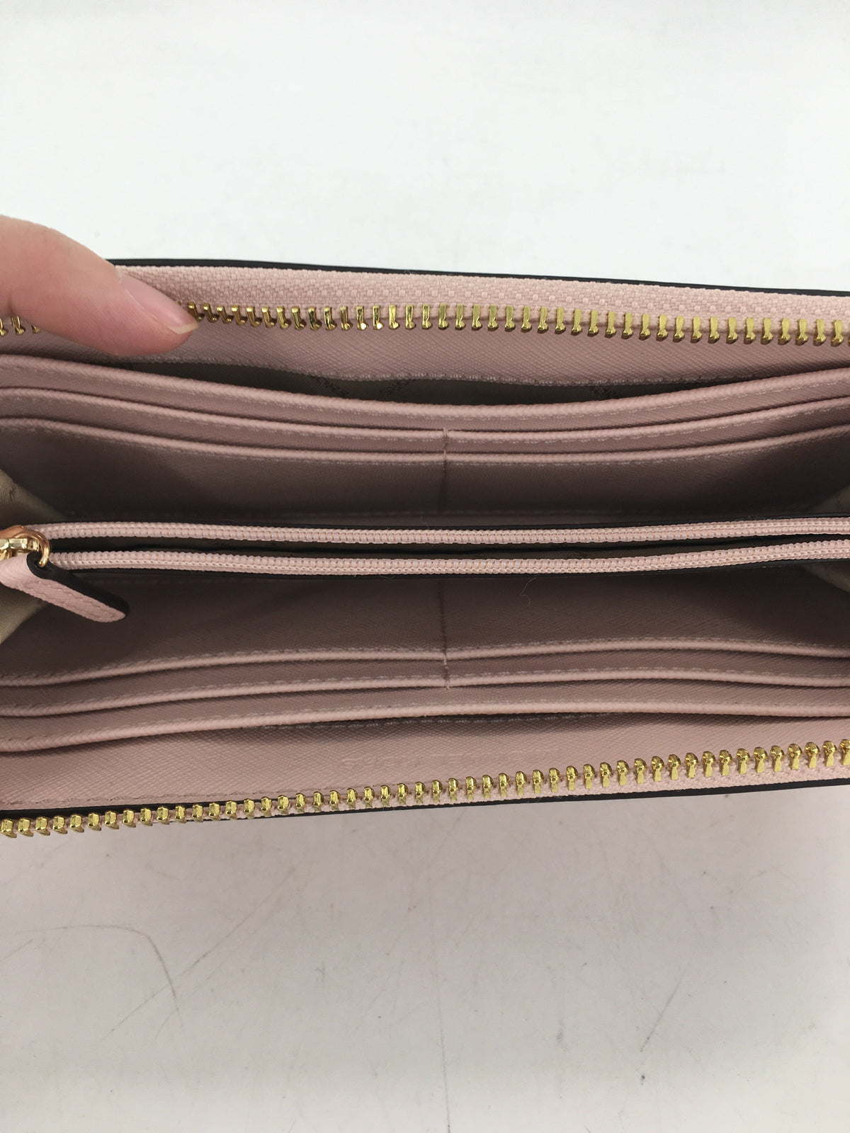 saffiano leather zip-around wallet