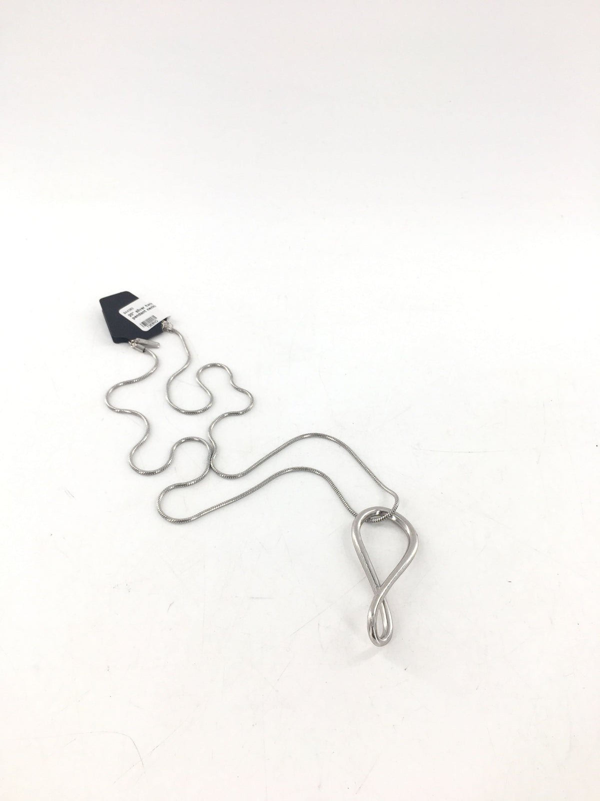 20" silver twist pendant necklace