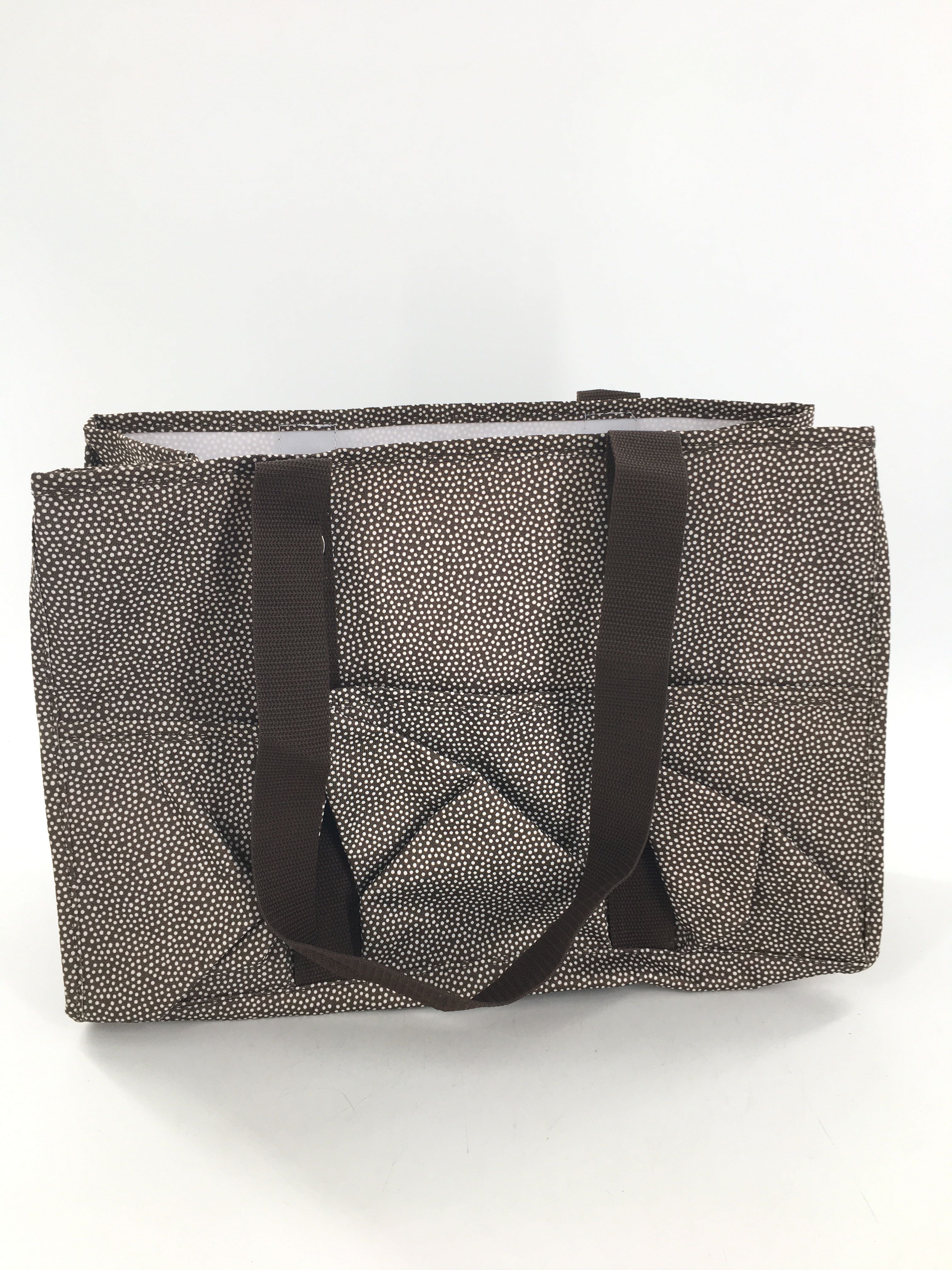 Thirty-One brn dot print organizing utility tote
