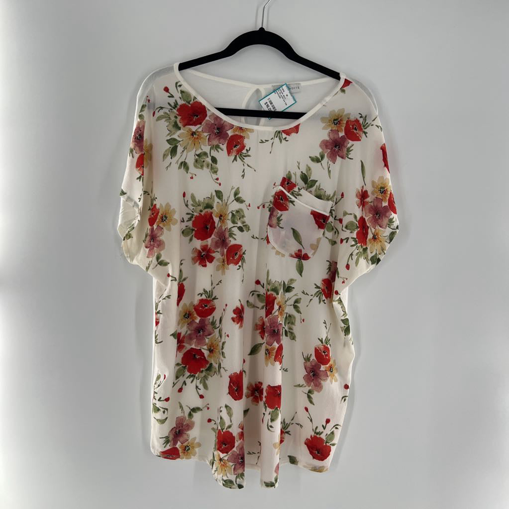 2X flo print s/s top