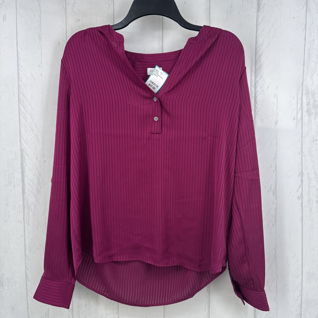 M l/s half button shirt