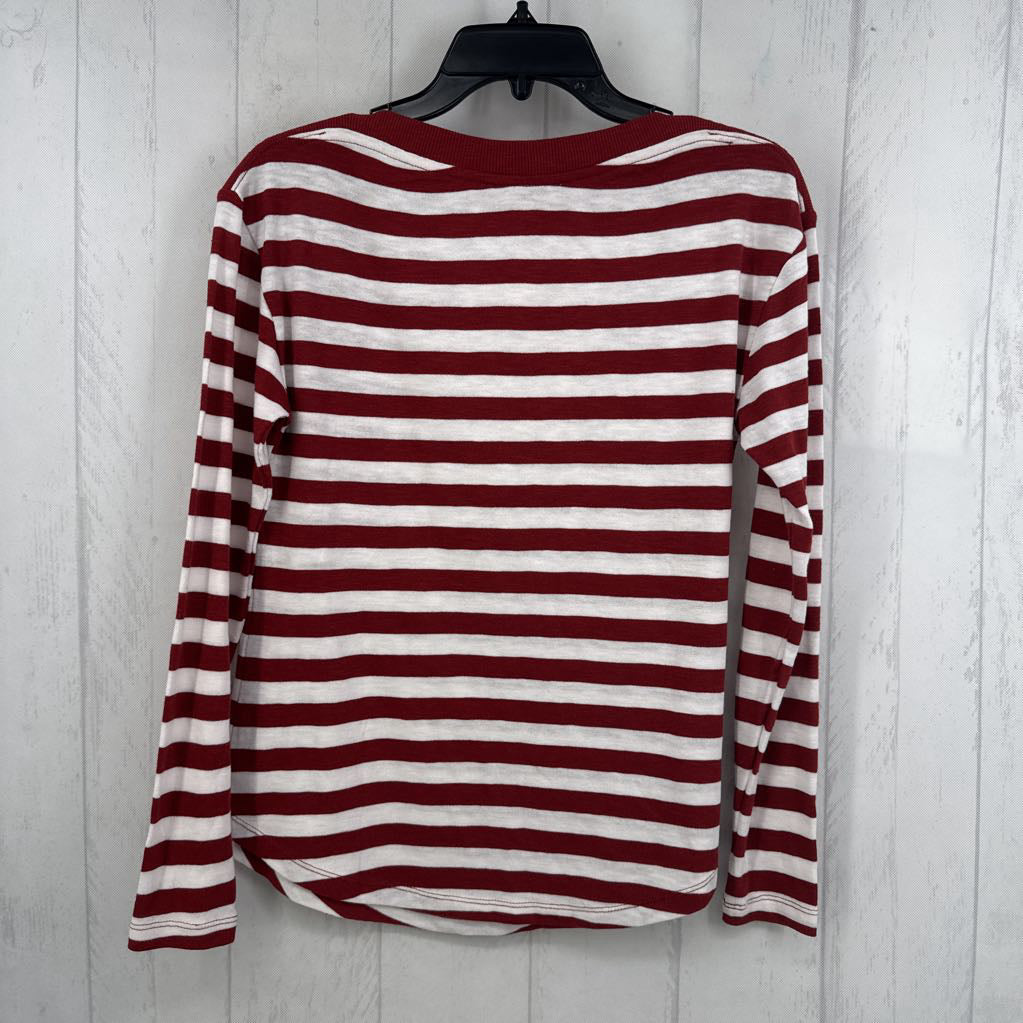 XS l/s boatneck stripe top