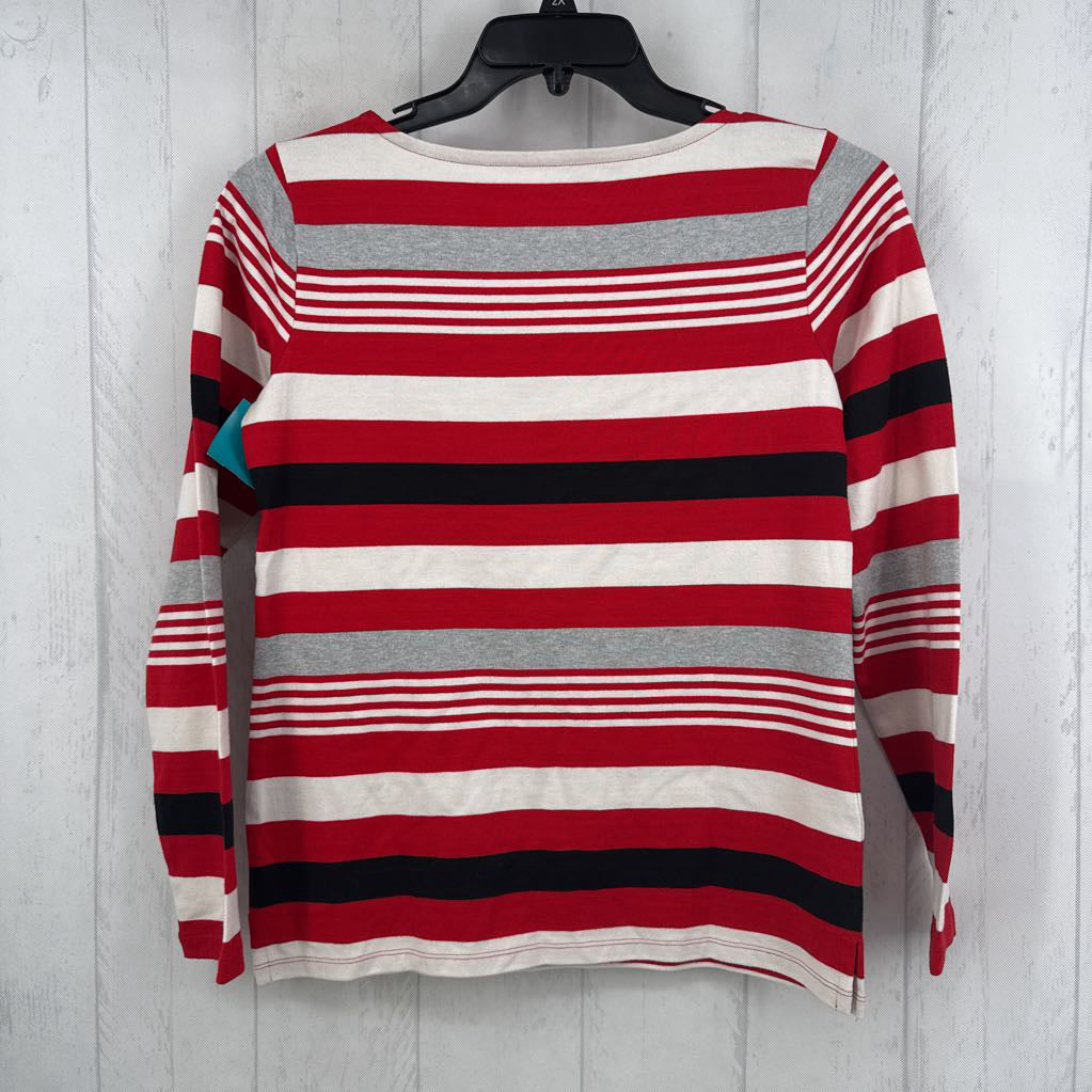 XS l/s stripe boatneck top