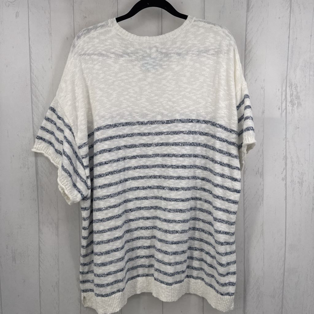 3X striped s/s sweater