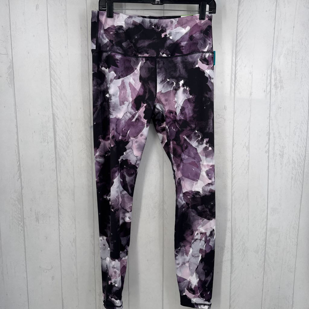 R54 L watercolor floral print hi rise leggings