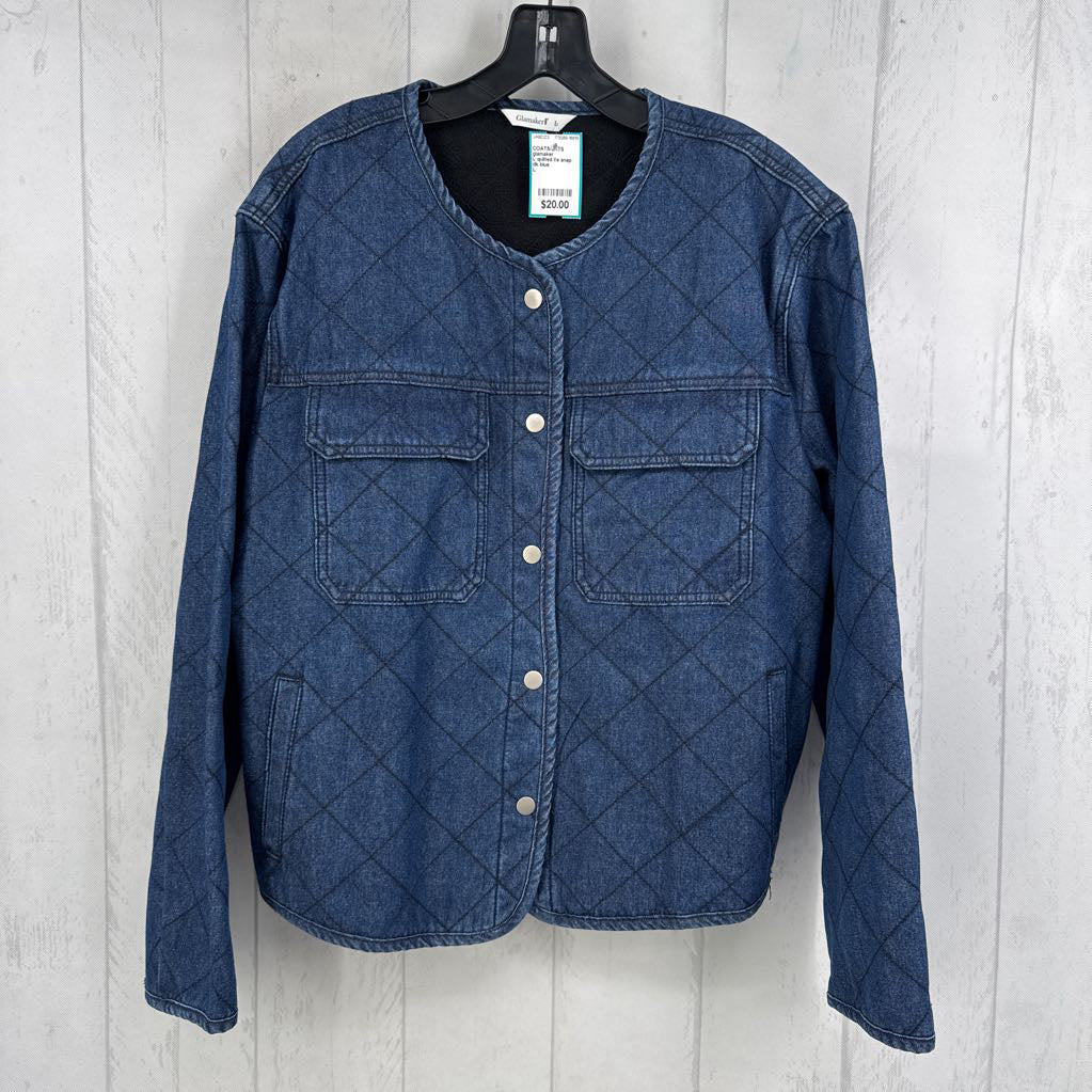 L quilted l/s snap closure jacket