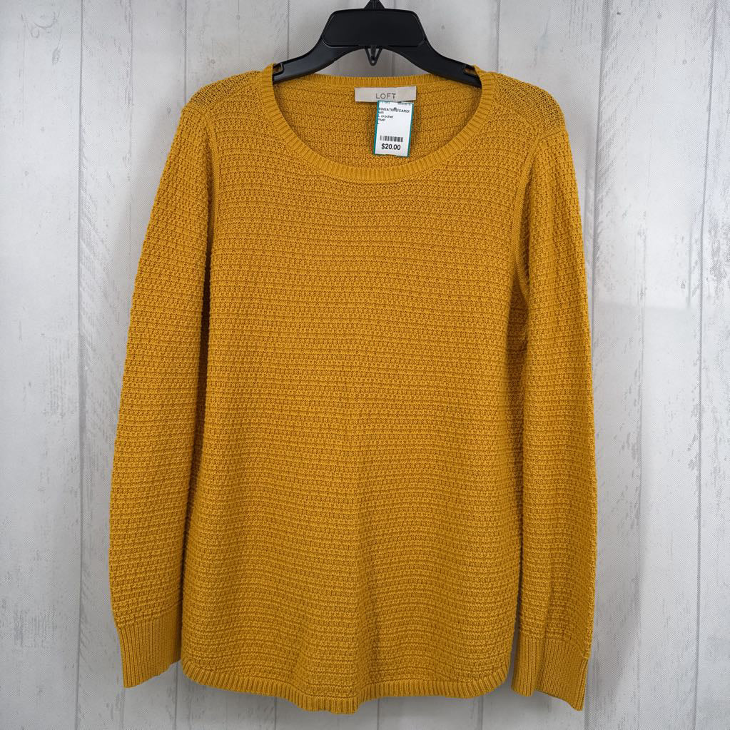 L crochet crewneck sweater