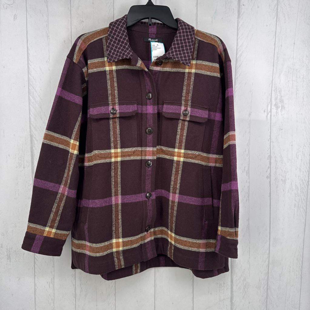 M button down plaid shacket