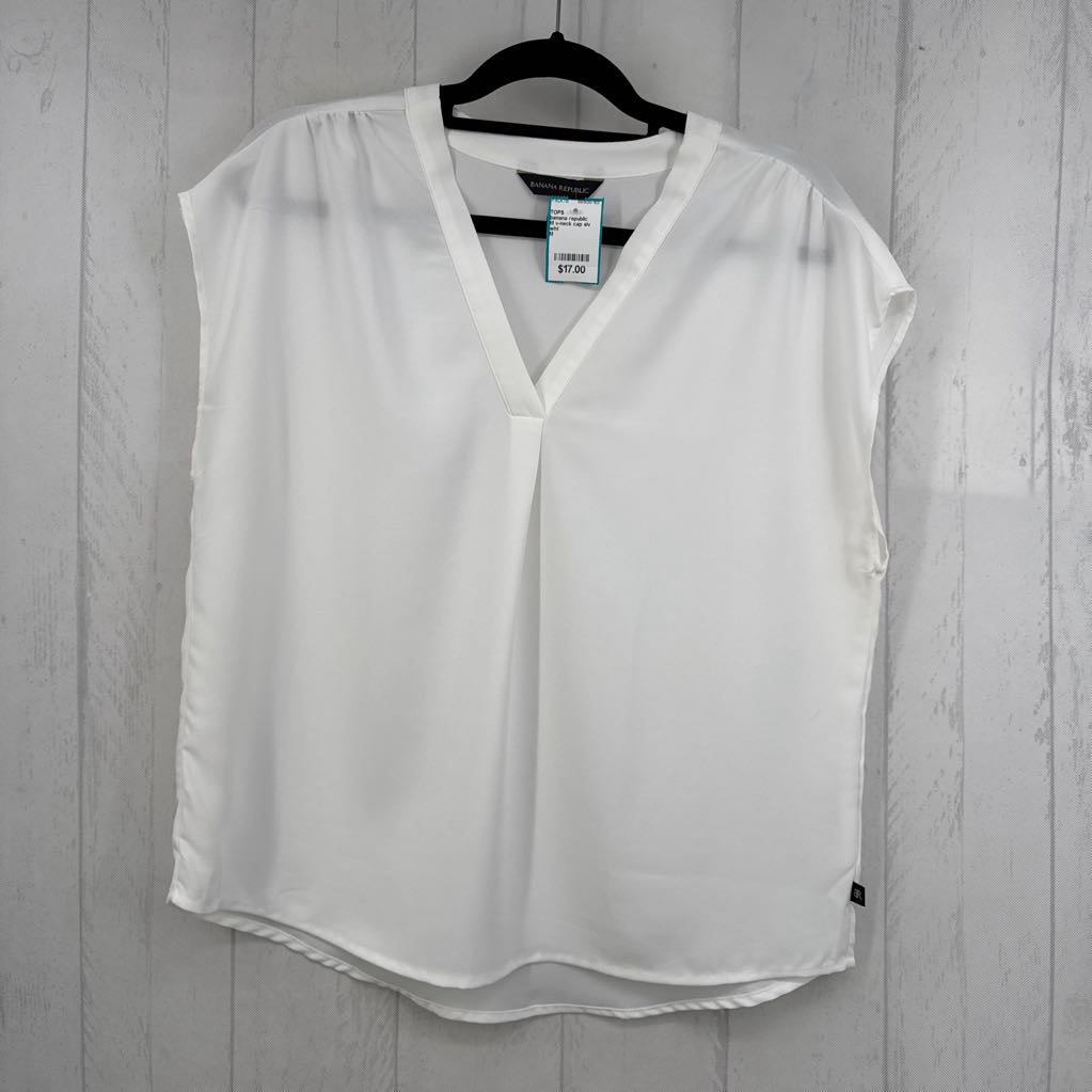M v-neck cap slv top